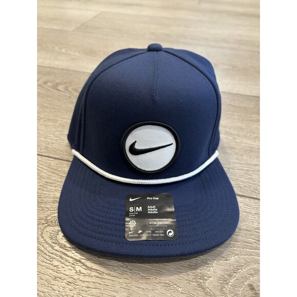 Nike Pro Cap Structured Dri-FIT Golf Hat Navy Blue Snapback S/M HF7482-410 New - Picture 1 of 6